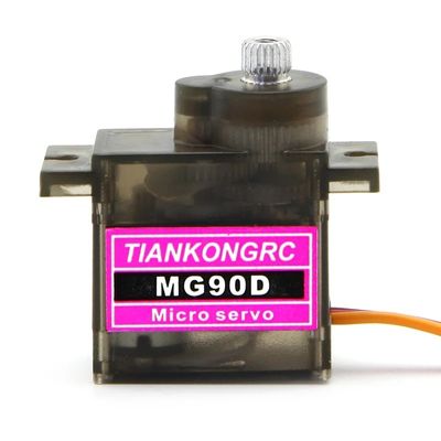 TIANKONGRC MG90D Servo Motor de 9g Micro Servo para piezas de proyectos de bricolaje de robots y aviones RC. (Sin límite mecánico)