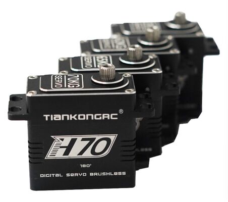 TIANKONGRC 70KG Alto par Digital RC Servo sin escobillas Motor Inoxidable Todo metal Alta tensión 4.8 ~ 8.4V 180 grados Servo sin escobillas para vehículos todoterreno