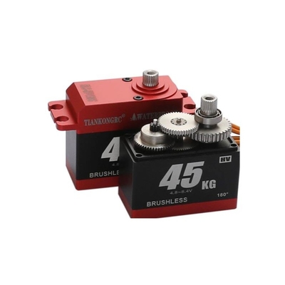 TIANKONGRC BLS-HV45MG 45KG Servo sin escobillas de alto par digital RC Servo Motor Impermeable Todo Metal Alto Voltaje 4.8~8.4V 180° Ángulo de control Servo de dirección para Coche RC 1:8 1:10