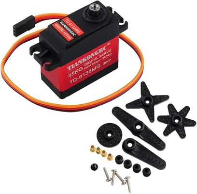 Un buen precio. TIANKONGRC TD-8135MG 35KG 360 grados de rotación continua Servo Digital sin núcleo 500μs-2500μs Gran torque Accesorios metálicos para robot robot RC modelo en línea