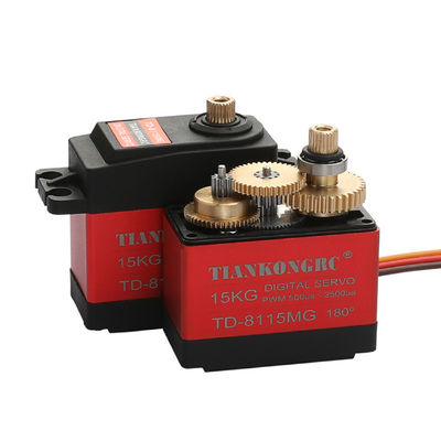 Un buen precio. TIANKONGRC TD-8115MG 15KG 4.8V-7.4V Servo digital de engranaje de metal impermeable con alto par para el modelo de vehículo de control remoto RC en línea