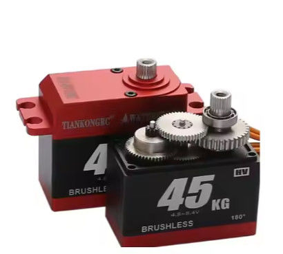 Un buen precio. TIANKONGRC BLS-HVS45MG 45KG Servo a prueba de agua motor de alto par digital servo submarino RC servo para helicóptero robot de coche RC en línea