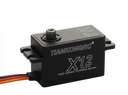 Un buen precio. TIANKONGRC X12 12KG Full Metal 4.8-8.4V Servo motor sin núcleo de alta velocidad para 1/10 1/8 RC robot de coche en línea